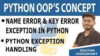 #36 Name Error & Key Error Exception in Python - Python Tutorials for Beginners
