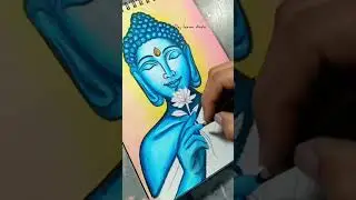Creating Budhha from oil pastel colours #buddha #drawing #oilpastel