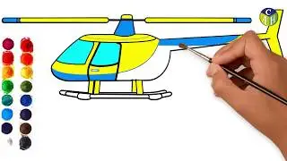 How to draw a Helicopter for kids easy steps | kids color | color painting
