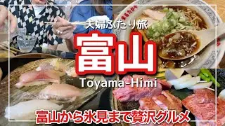 【富山旅vlog】贅沢な回転寿司と富山ブラックラーメン名物グルメ呑食旅/氷見うどんと氷見牛はここでしか食べられない旨さ！