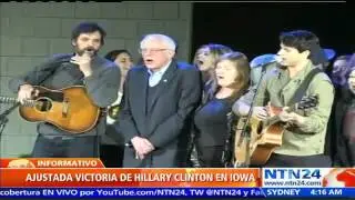 Ajustada victoria: Hillary Clinton venci&oacute; por la m&iacute;nima a Bernie Sanders en el caucus de Iowa