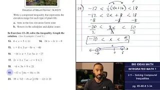 Big Ideas Math [IM1]: 2.5 - Solving Compound Inequalities (Lecture & Problem Set)