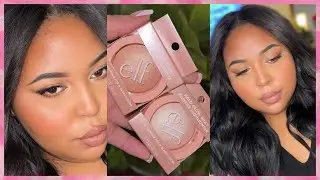NEW ELF Halo Glow Silky Powder Highlighter Review + Swatches 