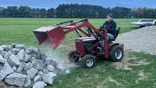 Wheel Horse C-161 8 Speed Ark Loader moving concrete