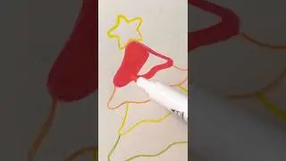 Trying Ohuhu Acrylic Paint Markers | Rainbow theme Christmas tree coloring | easy painting for kids
