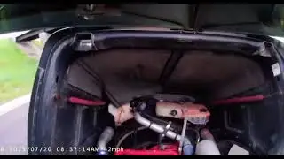 STEER TIRE BLOWOUT ON TRACTOR EXCELLENT DRIVING TECHNIQUE TO SAFELY GET TO SHOULDER