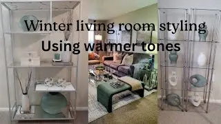 Winter living room styling using warm tones