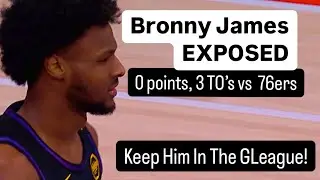 Bronny James LOWLIGHTS: 0 Points & 3 Turnovers in 15 Mins vs. Philadelphia 76ers