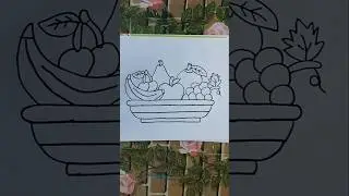Fruits Basket Drawing | Fruits Drawing #shorts #fruits #basket #drawing #art #trending#youtubeshorts