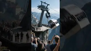 😫Shocking! Cliff ride disaster - the cable car suddenly snapped! #shorts #accident #cable #cliff