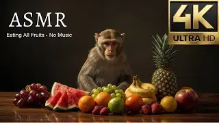 ASMR Monkey Eating Fruits