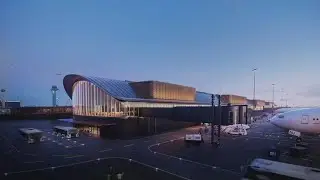 Chicago Department of Aviation unveils design of 'Satellite Concourse One' for O'Hare airport.