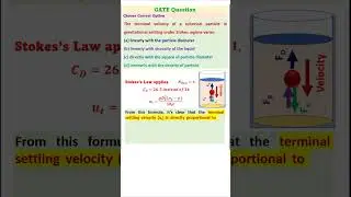 Terminal Velocity GATE Questions #gate2024 #GATE #TerminalVelocity #StokesRegime #FluidMechanics