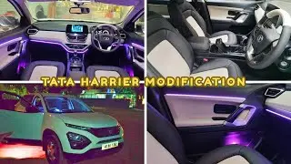 Tata Harrier Modified 🔥 | Light Upgrade+ Premium Seat Cover Interior |Full Transformation 😍 #carvlog