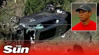 Tiger Woods in surgery with &lsquo;multiple leg injuries&rsquo; after being cut out of horror car accident