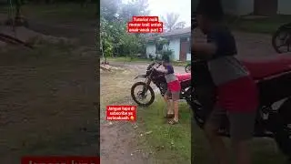 Tutorial anak kecil naik motor trail #shotrs #pembalapcilik #motorcross