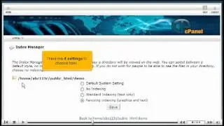 How to use index mananger in cpanel