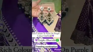 Purple dress matching earring purple contrast earring #trending #shorts #jewellery #new  #viral