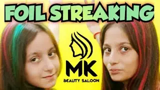 foil streaking by MK Beauty Saloon #Highlightcolor #Highlighttechnique #mkbeautysaloon #streaks