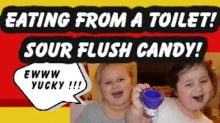 Kid Candy Reviews | Eating from a toilet! Sour Flush Candy challenge FNIF,. NUM NOMS