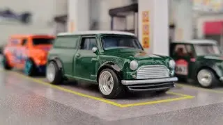 Hot Wheels Austin Mini Van Street Tuned Custom - Recolor, Wheel Swap, Hand Drawn Detailing