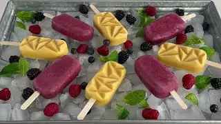 مثلجات صحية بالزبادي اليوناني بالتوت البرتقال🍊🍓🫐للحفلات و الجمعات الصيفية Summer Frozen Popsicles