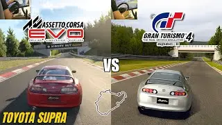 20 years difference! Full lap N&uuml;rburgring Assetto Corsa Evo vs Gran Turismo 4 Supra MKIV showcase