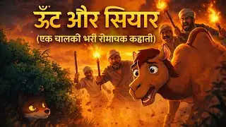 🐪🦊 ऊँट और सियार(एक चालाकी भरी रोमांचक कहानी)#trending #panchatantrastories #animatedcartoon #viral 