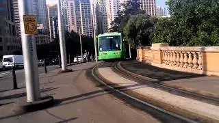 Sydney Light Rail Variotram 2107 departs Central