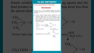 Oxidation of tertiary alcohols | chemical properties of alcohols | 12th | JEE | NEET | Bitsat