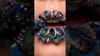 Closeup Feather Class-Ring Lipstick 💄💍 | Beautiful Lips with Heavy Sparkle & Soft ASMR