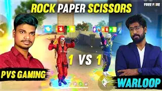 🔥 New Emote ⚡Warloop Vs PVS Gaming 🔥Rock Paper Scissors 1 Vs 1 Funny Clash Squad Challenge Tamil