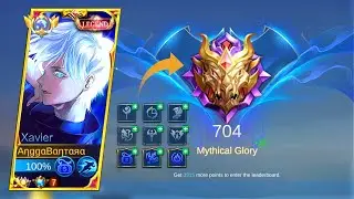 XAVIER GOJO SATORU CRAZY HARD MATCH SOLO RANKED IN MYTHICAL GLORY | TOP 1 XAVIER BUILD & EMBLEM 2023