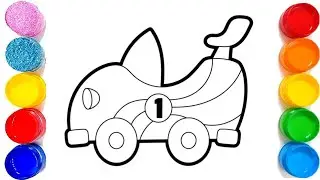 How to draw a race car | Easy step by step race car drawing,painting and coloring for kids toddlers
