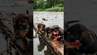 Danger!!! These dogs are stuck in the river, save them before it's too late! #dog #shorts #ai