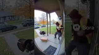 Ring Captures Homeowners Turkey causes Delivery Driver to Panic 🦃