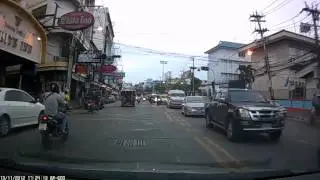 Путь по Jomtien Second Road   Tappraya Road   Second Road   на паркинг Central Festival