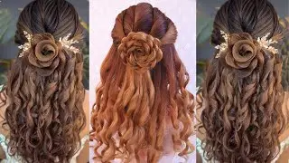 Indian bridal hairstyle - beautiful curly hairstyle for girls l walima bridal hairstyles