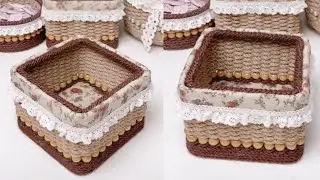 How Beautiful Craft Ideas Hand Woven Jute Rope / PVC Board Making A Storage Basket  
