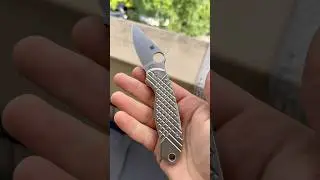 Beautiful Titanium Spyderco Folding Knife #edc #edcknife #knifecommunity #blade #knifereview #sharp