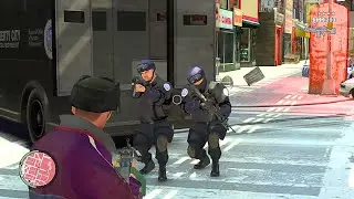 GTA 4 - SHOOTOUT AT HOVE BEACH TRAIN STATION & FIGHT WITH SWAT & POLICE + FOUR  STARS