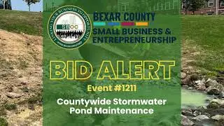 Bid Alert! Event #1211 - Countywide Stormwater Pond Maintenance