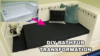DIY BATHTUB TO SEATING AREA TRANSFORMATION | BATHROOM REMODEL