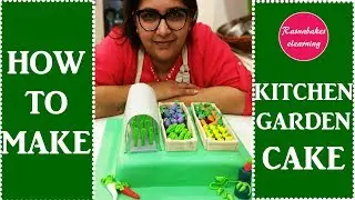How to make Kitchen vegetable Garden cake design:fondant mixed vegetables cake ideas