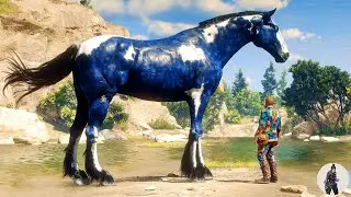 Arthur Morgan Tames the Most Beautiful Ginormous Blue Dapple Horse at Upper Montana River 🐎💙