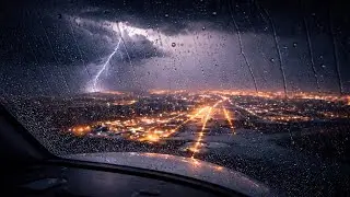 Rainy Night Flight | Aviation Ambience (1 Hour Loop)