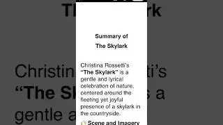 The Skylark Summary