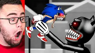 Реакция на SONIC.EXE против CARTOON CAT?! (Супербой)
