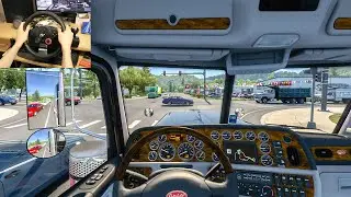 PETERBILT 389 - AMERICAN TRUCK SIMULATOR POV DRIVING | STEERING WHEEL GAMEPLAY | TRAFFIC