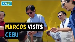 Marcos bumisita sa Cebu, sinuri ang mga modular tent ng mga nasalanta